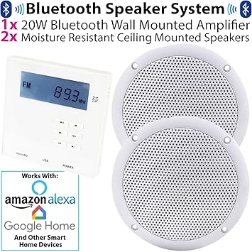 Smart Home Wall Amp 2x Ceiling Speaker Kit 2x 80w Amazon Co