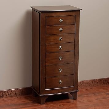 Amazon Com Nathan Direct Carmen 7 Drawer Locking Jewelry Armoire