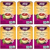 Yogi Spiced Blackberry Focus Tea, Vegan Friendly, Kosher, USDA Certified Organic, Non-GMO, 16 Tea Bags (Pack of 6)