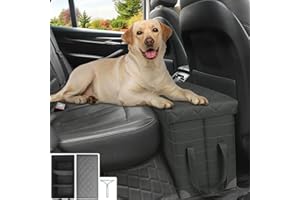 GJEASE Car Back Seat Extender for Large Dogs up to 200lbs,Dog Car Back & Front Seat Extender with Storage,Pets Can to Have The Whole Front/Back Seat to Stretch Out and Nap On Trips