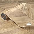 Oxdigi Peel and Stick Herringbone Vinyl Flooring Roll 23"x 393"/64 Sq.Ft, Self Adhesive Vinyl Floor Tiles Wood Plank Flooring Waterproof Wear-Resistant for Any Room, DIY Floor Coverings, Nature Wood