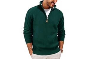 PJ PAUL JONES Men Quarter Zip Pullover Sweaters Lightweight Knit Dress Sweater for Glof Work Casual