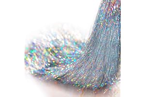 Boao 10000 Strands Tinsel Icicles Iridescent Tinsel Foil Fringe Garland for Christmas Xmas Tree Decorations Graduation Party Supplies Holiday Hair Decor (Silver)