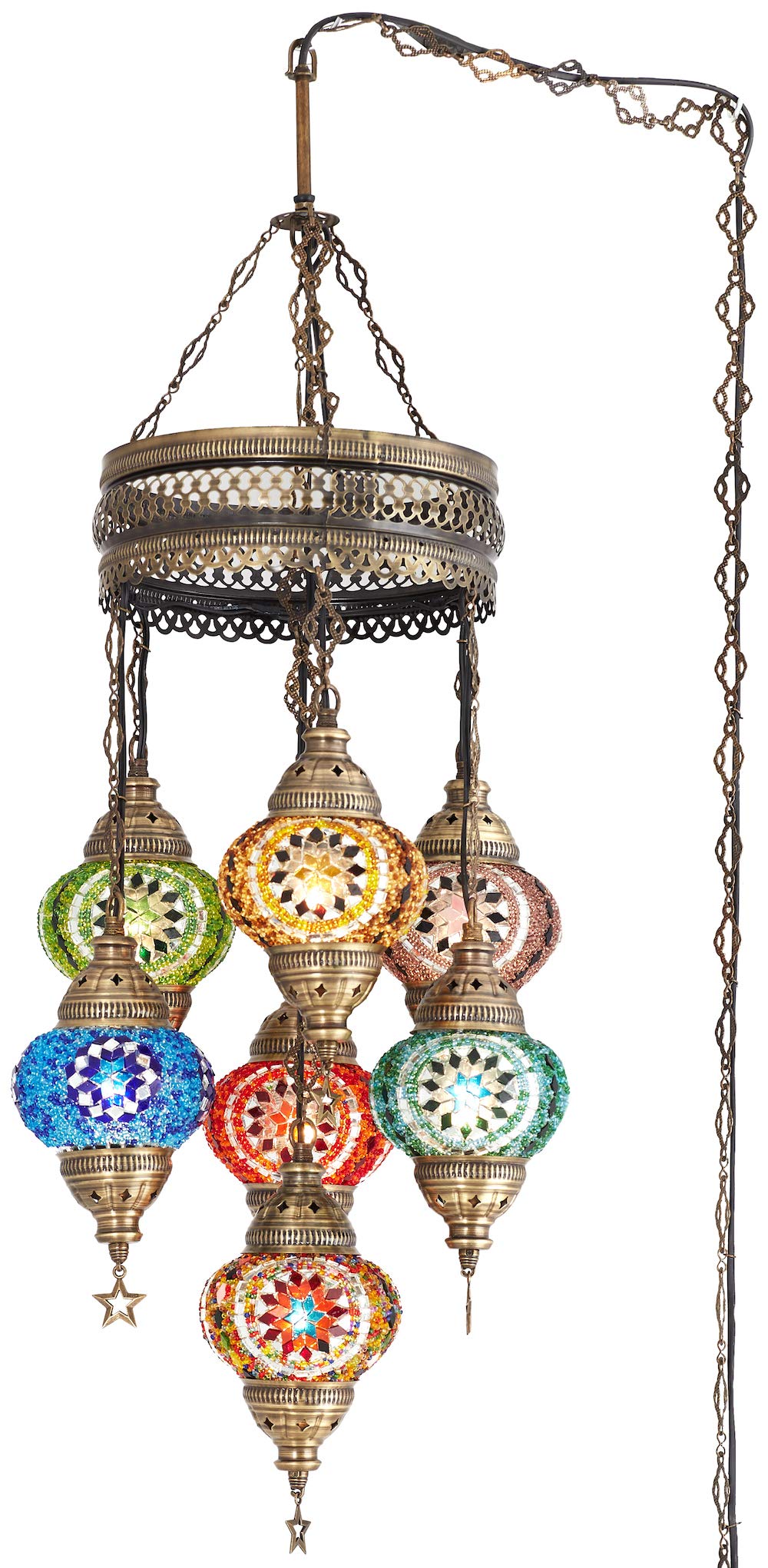 Choose From 35 Designs Turkish Moroccan Mosaic Glass Chandelier