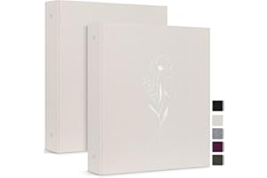 Lanpn Letter Size A4 3 Ring Binder 2 Packs, Linen Cover 1 inch Round Rings Can Holds 8.5" x 11" Paper for Office School Home 