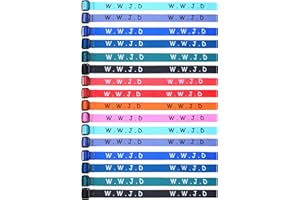 Juinte 100 Pieces WWJD Bracelets What Would Jesus Do Bracelets Webbing Jesus Bracelets Religious Christian Bracelets 10 Colors Woven Wristbands for Women Men Kids