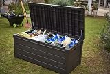 Keter Brightwood 454L Outdoor Garden Storage Box Brown Wood Panel view 8