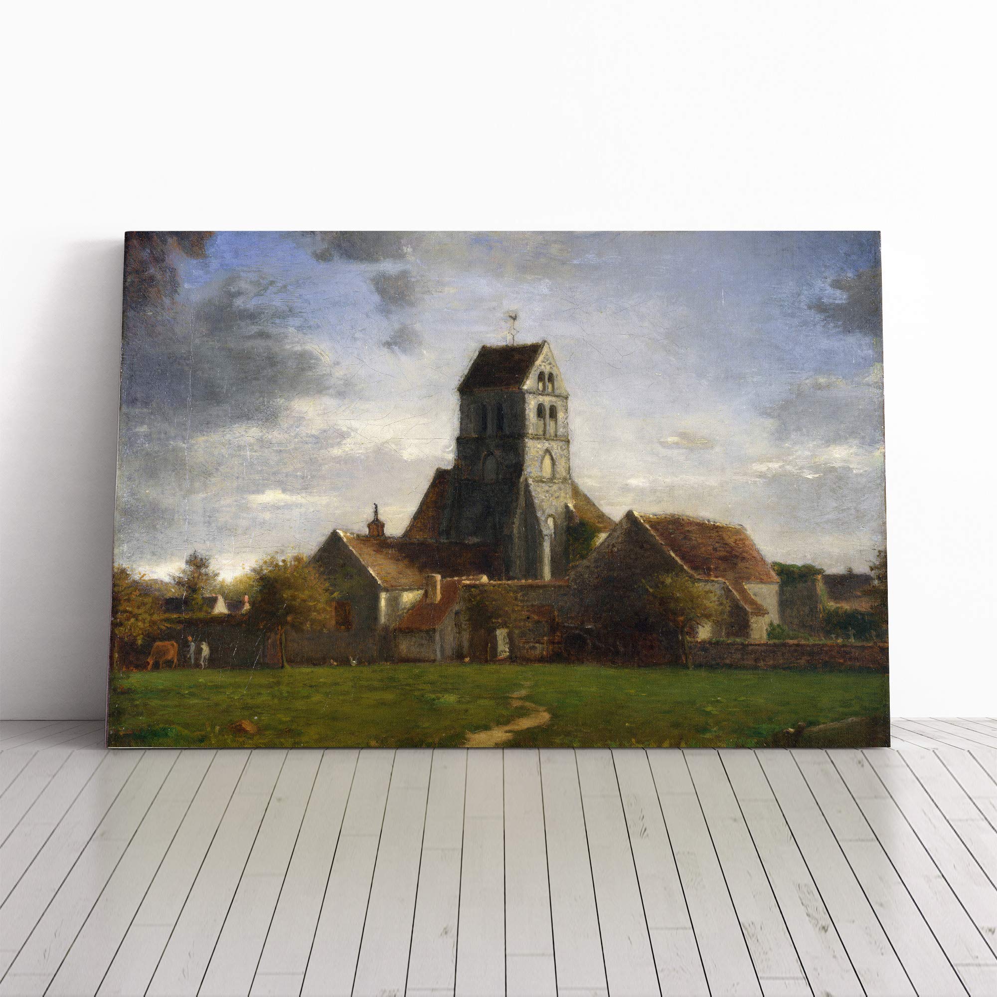 Charles-Francois Daubigny Landscape (1) Canvas Print | Gallery Wrapped 30mm Frame Wall Art | 20x14 inches | Ready to Hang | Modern Landscape Picture | Living Room Bedroom Lounge Office