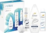 Dove Relax Trio Gift Set with Body Wash Lotion Anti-Perspirant Shower Puff 3 pc view 2