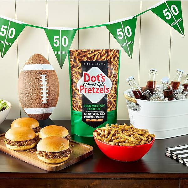 DOT’S HOMESTYLE PRETZELS PARMESAN GARLIC SEASONED PRETZEL TWIST SNACK, 16OZ GROCERY SIZED BAG