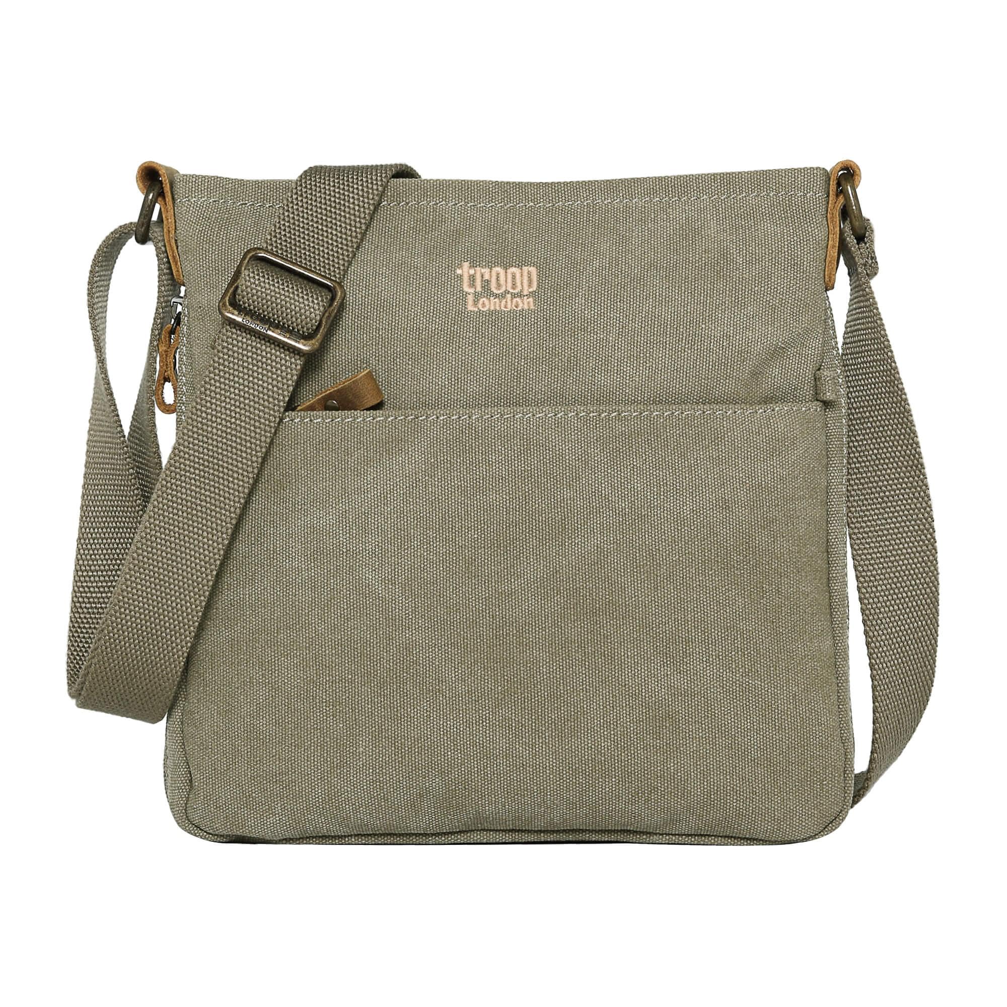 TRP0237 Troop London Classic Canvas Across Body Bag - Khaki