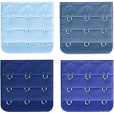 BEADNOVA Bra Extender 3 Hook Bra Back Clips Bra Strap Extender Bra Clasp (4pcs)