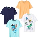 Amazon Essentials Boys and Toddlers' Short-Sleeve V-Neck T-Shirt Tops