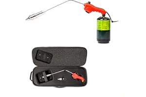 ROCKETFIRE Fire Starter Torch | Perfect Propane Torch Head, Grill Gun, Charcoal Torch | Compatible with Bernzomatic Propane & MAP/PRO Fuels | Tri-Flame Tip | Fuel NOT Included | Case Included | Red