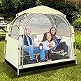 Eapele All Weather Shelter - Sports Tent with Detachable Top Cover and Sealed Floor for 1-2 People - Windproof and Rainproof Bubble Tent - 540° View and Mesh Windows