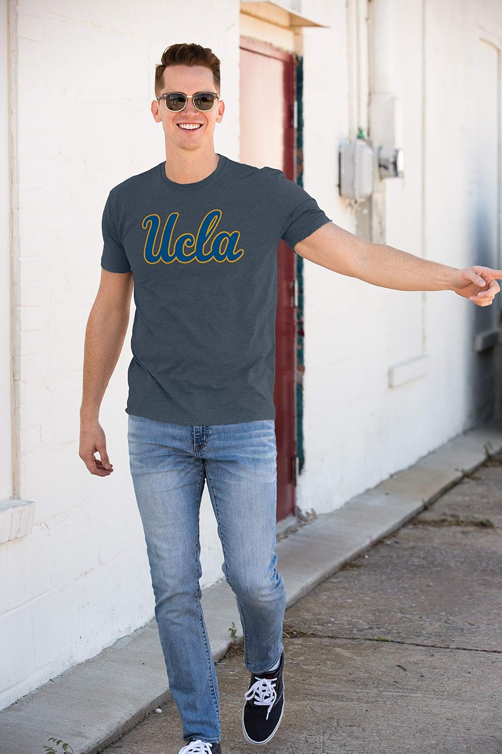 Elite Fan Shop Dark Heather Basic Short Sleeve College Icon T-Shirt : Clothing