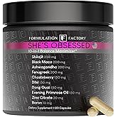 Formulation Factory She's Obsessed: 10-in-1 Hormone Balance Maximizer with Shilajit, Maca, Ashwagandha, DIM, Dong Quai, Zinc & More for Vitality & Balance – 120 Capsules 2 Months