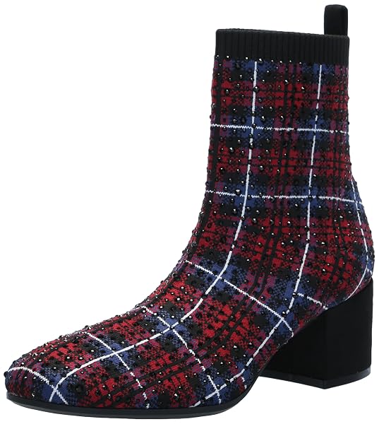 KENNETH COLE REACTION RIDA STRETCH JEWEL RED PLAID KNIT 11