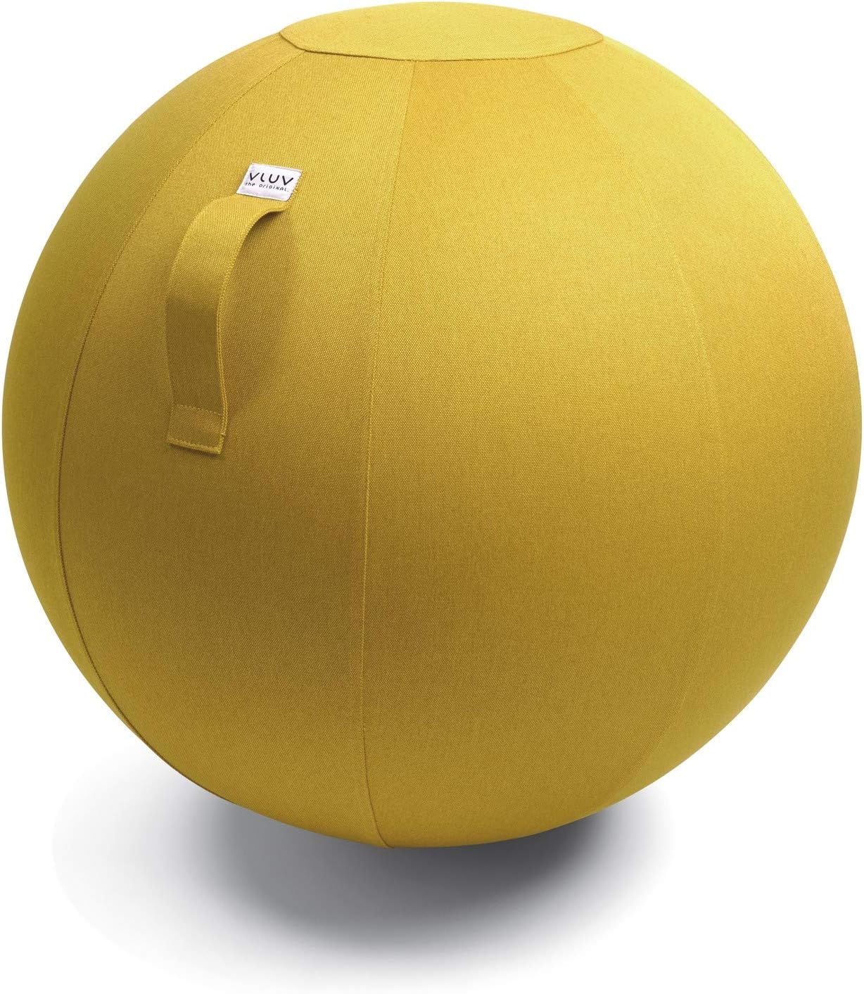 VLUV LEIV 29.5" Premium Quality Self-Standing Sitting Ball with Handle - Home or Office Chair and Exercise Ball for Yoga, Stretching, or Gym Stone Colored Canvas Fabric