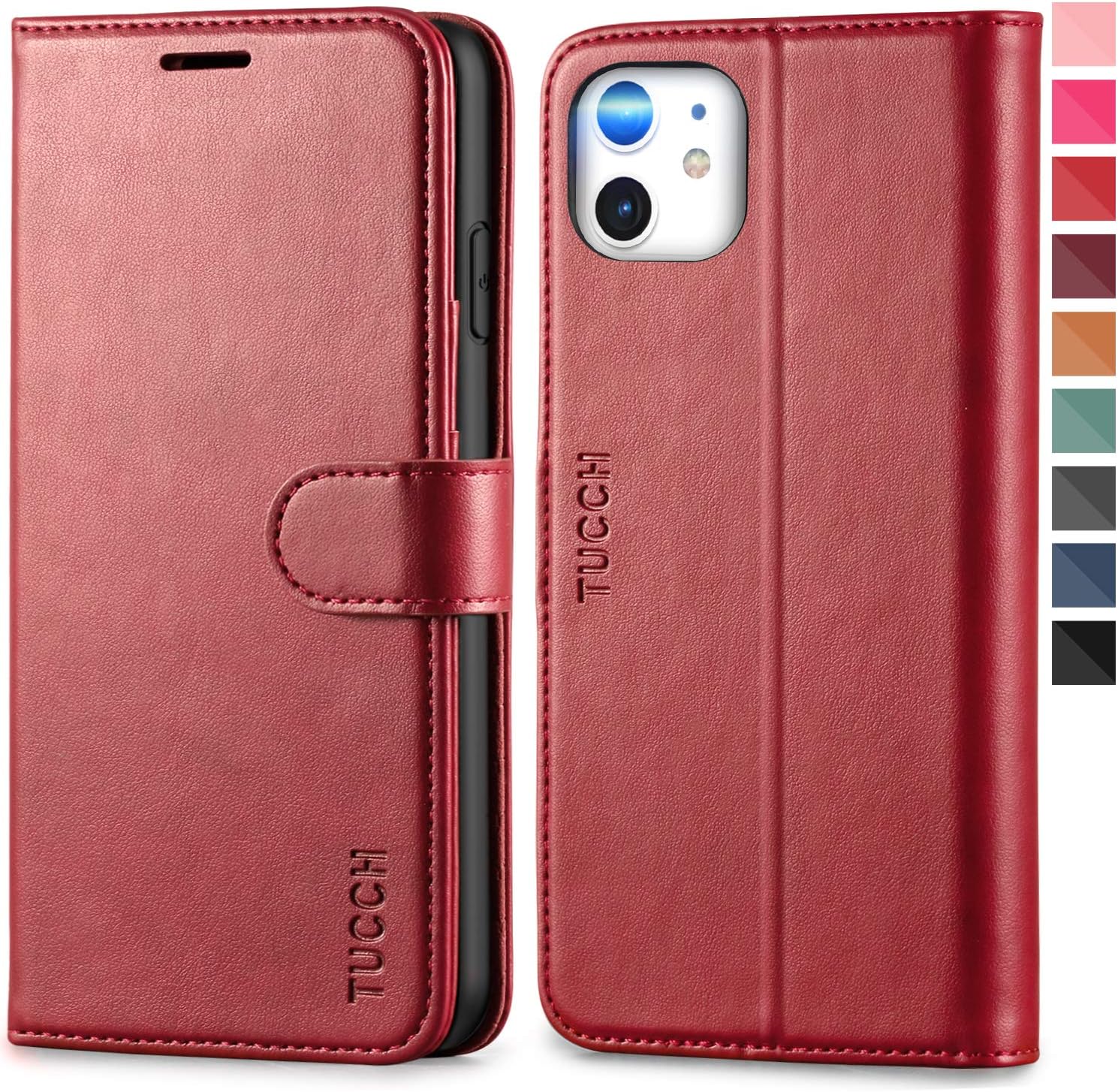 TUCCH iPhone 11 Wallet Case Folio Leather Case TPU Shockproof