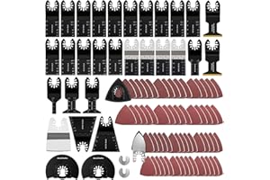 OTUCO 94 Pack Oscillating Saw Blades, Wood Metal Cutting Multitool Bi-Metal Blades Quick Release Tool Blades Kits Fit for Dewalt, Makita, Ryobi, Rockwell