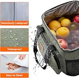 Lifewit 15L Insulated Lunch Bag Dark Green 24 Can Cooler Tote view 3