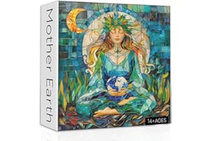 PPUZZLING Stained Glass Mother Earth Puzzles for Adults 1000 Pieces, Nature Mother Earth Plant Jigsaw Puzzles, Difficult Hard Mother Love Puzzle as Wall Art Decor