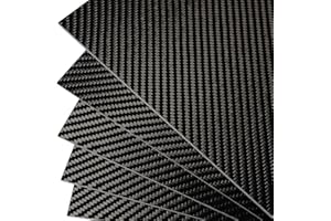 FANCYWING 500X600X1.0MM 2.0MM 3.0MM 4.0MM 5.0MM 6.0MM Carbon Fiber Sheet, 100% 3K Carbon Fiber Laminate Plate Matt Surface Twill Weave Panel Sheet 1.0MM Thickness(Matte Finish)