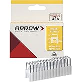 Arrow 591189 Genuine T59 Steel 5/16-Inch by 5/16 Crown Width Insulated Staples for Cable and Wiring, Clear, 300 Count