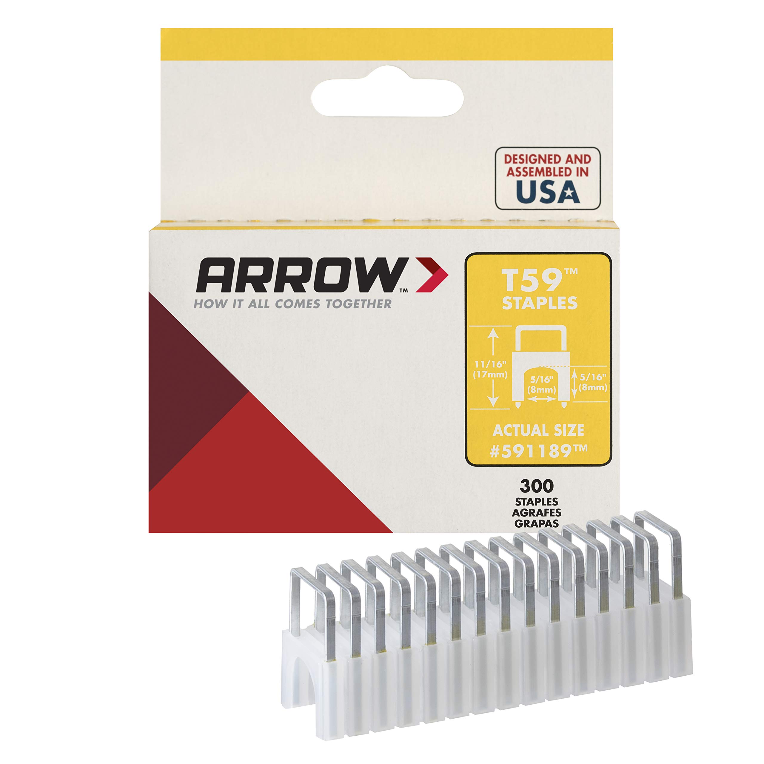 Arrow Insulated Staples (300) 8x8mm - Clear, 5/16 Inch X 5/16 Inch