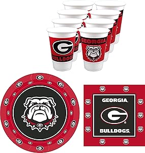 Georgia Bulldogs Party Supplies - Serves 16 (48 pieces)
