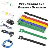 IRYNA 60 Pieces Velcro Cable Ties Reusable Adjustable Wire Organiser view 3
