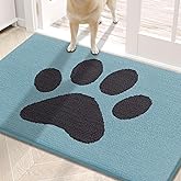 Buganda Dog Door Mat for Muddy Paws, Absorbent Dirt Trapper Non Slip Indoor Doormats, Washable Low-Profile Mat for Mud Dogs, Entryway Carpet for Inside Floor (30x20 Inches, Blue)