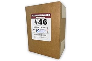 INDUSTRIAL MINERAL SUPPLY Aluminum Oxide - 12 LBS - Sand Blasting Abrasive Media for Sandblasters, Sandblast Guns and Blast Cabinets (#46 Grit (Coarse))