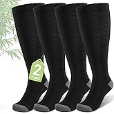 SONORAN Wide Calf Compression Socks Women Men Plus Size (2/3 Pair) 15-20mmhg Graduated Bamboo Viscose Sock for Pregnancy