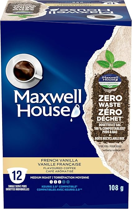 Maxwell House French Vanilla Coffee Keurig K Cup Pods 72 Count 6 Boxes Of 12 Pods Packaging May Vary Amazon Ca Grocery