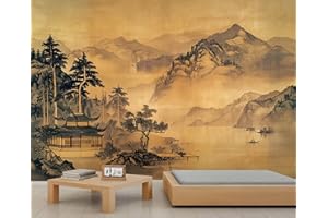Landscape Wallpaper, Asian Mural Wallpaper, Removable Wall Mural, Chinese Decor Murals for Bedroom TV Background Art Decor (N