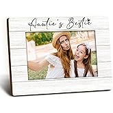 Foyoulame Auntie Niece Picture Frame 4x6, Aunt Gifts Wooden Picture Frame, Christmas Mothers Day Birthday Gifts for Aunt from Niece, Auntie's Bestie Decorative Photo Frames for Table Desk Decor