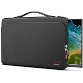 16.1/15.6 Inch Portable Monitor Case, 15.6 inch Laptop Protective Carrying Cover with PU Handle, Large Accessory Pocket and Water Resistant for Travel Monitor Bag Display Screen Sleeve, Black