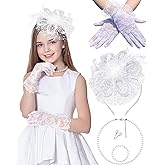 Bniksok Gril Tea Party Hat Fascinators with Gloves Funeral Hats Gloves for Church Wedding 1920s 50s Accessories