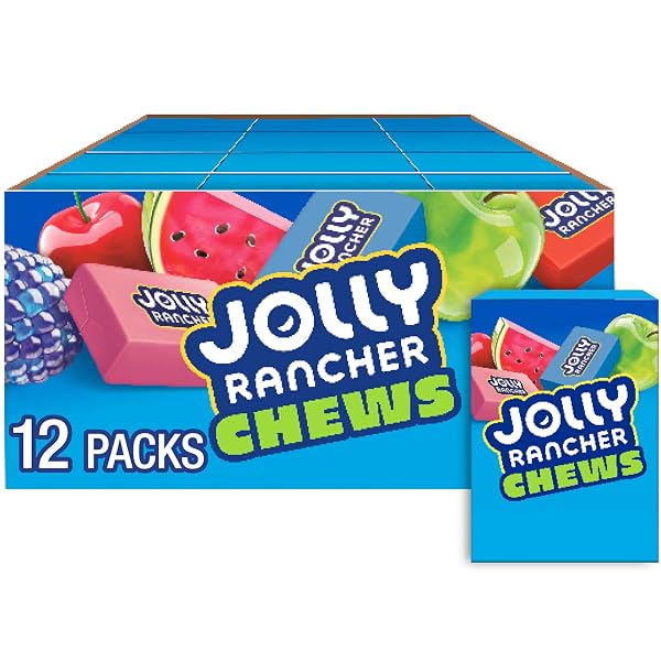 JOLLY RANCHER CHEWS ASSORTED FRUIT FLAVORED CANDY BOX,...