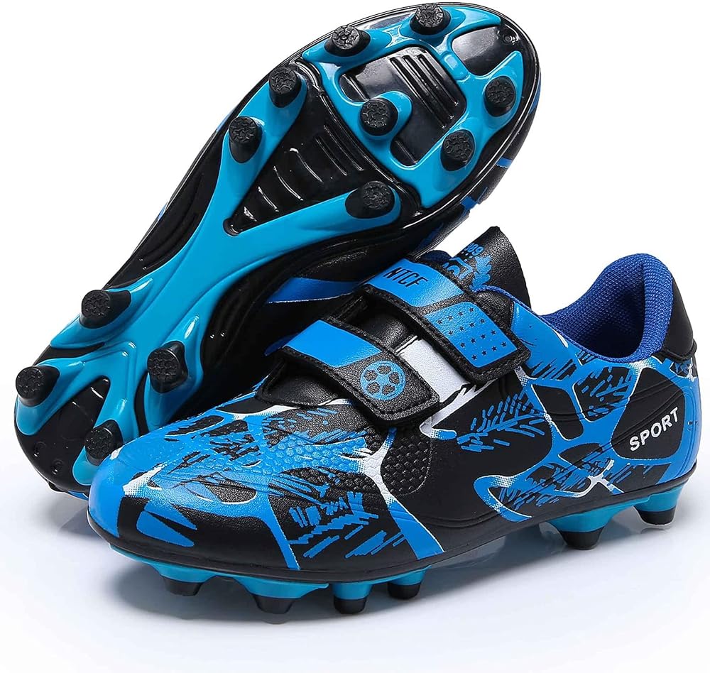 Hanani Boys Girls Football Boots FG/AG Soccer Shoes Blue