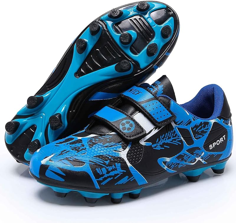 Hanani Boys Girls Football Boots FG/AG Soccer Shoes Blue