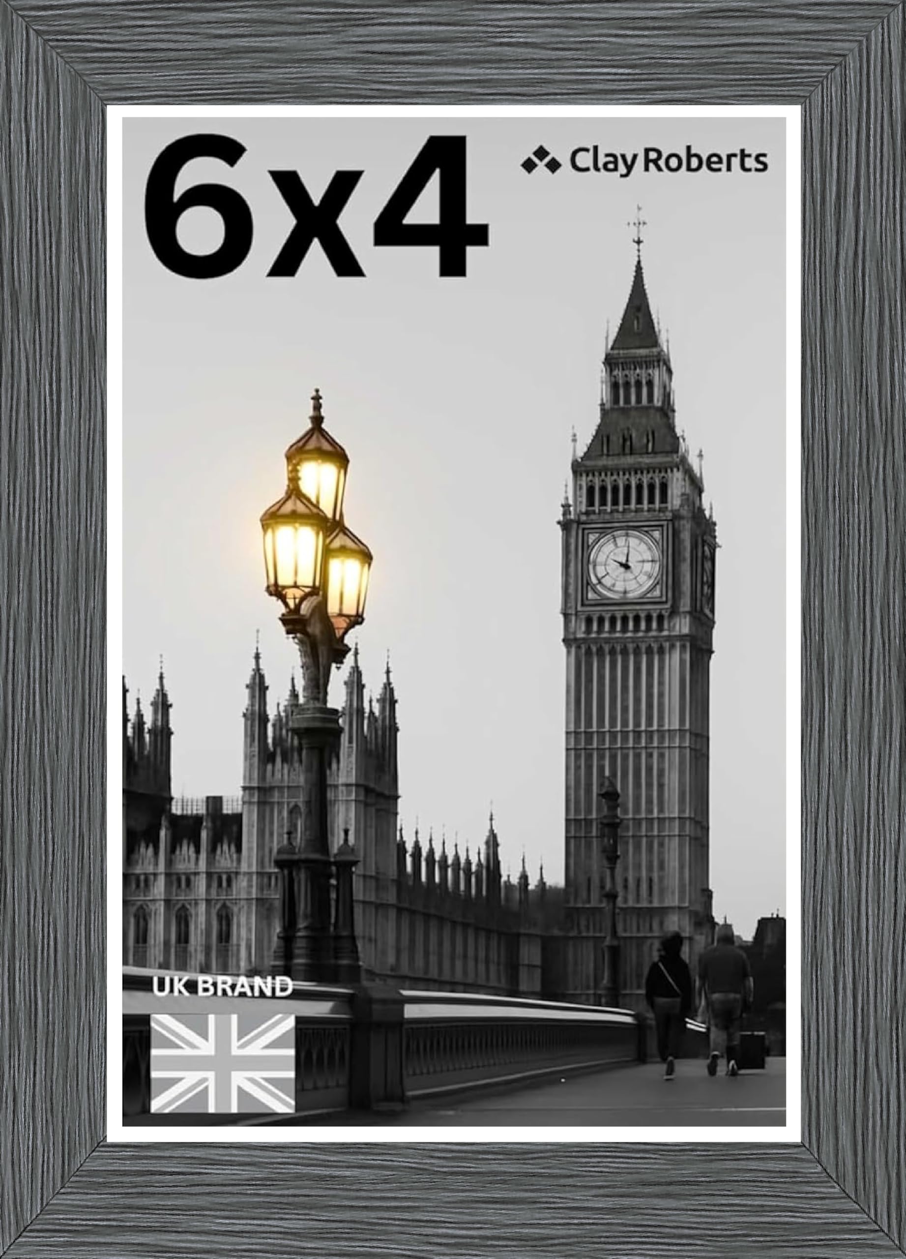 Picture Frame 6 x 4, Dark Grey, Freestanding and Wall Mountable, 10 x 15 cm, 6x4 Picture Frames, Grey 6x4 Photo Frames, 4x6 Photo Collage Gallery Display — image 1