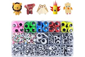 GCVOPTON 1680Pcs Googly Eyes Self Adhesive, Google Eyes for Crafts, Multi Colored Assorted Sizes Wiggle Eyes for DIY, Googly Eyes Stickers for Art Crafts Decoration, Toy Accessories