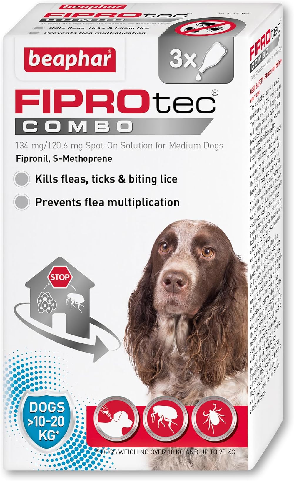 Beaphar FIPROtec COMBO for Medium Dogs 10-20kg 3 Pipettes