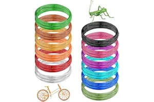 PARAOR 12 Rolls Colored Aluminum Craft Wire 196.8 Feet 18 Gauge 1mm Flexible Anodized Craft Wire Metal Artistic Floral Jewelry Beading Wire for DIY Jewelry Craft Making
