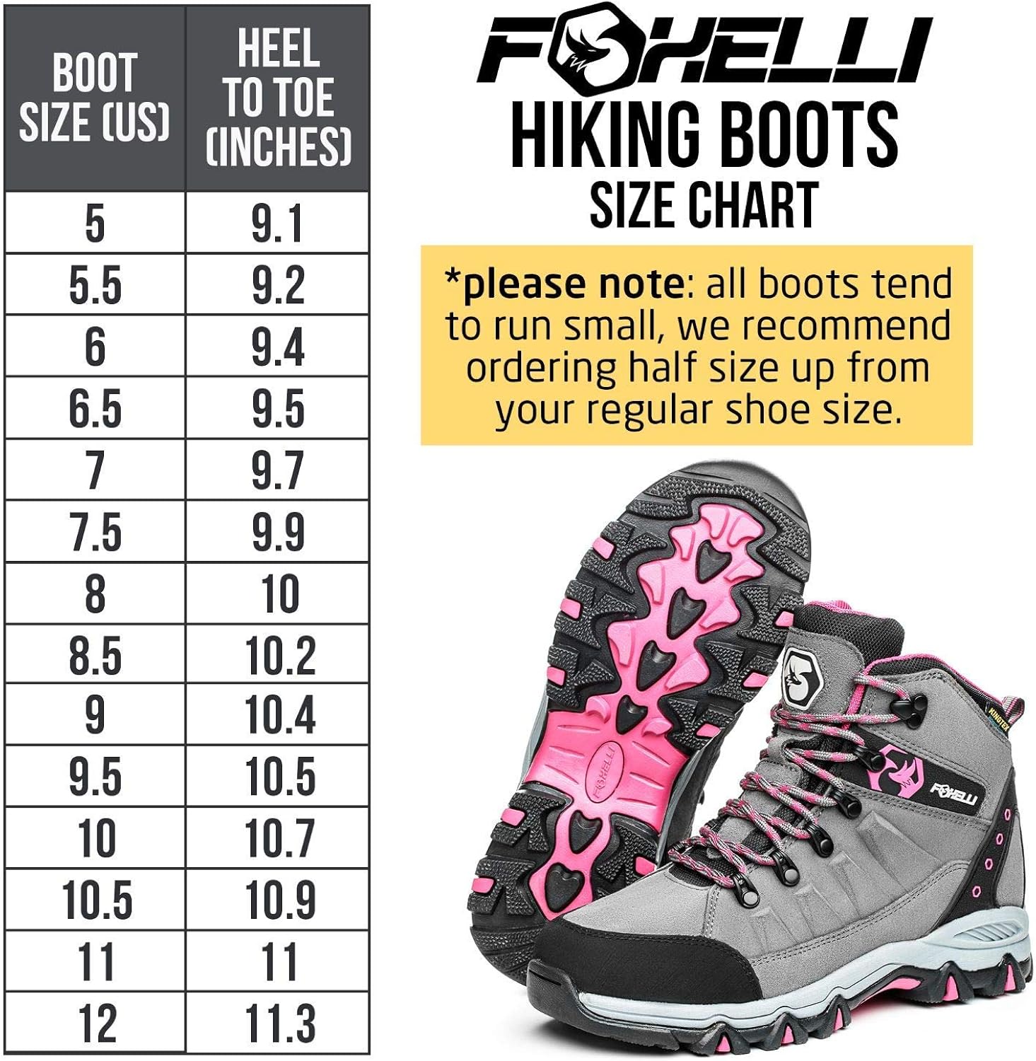  | Foxelli Women’s Hiking Boots – Waterproof Suede Leather Hiking Shoes for Women, Breathable, Comfortable & Lightweight Hiking Boot | Hiking Boots