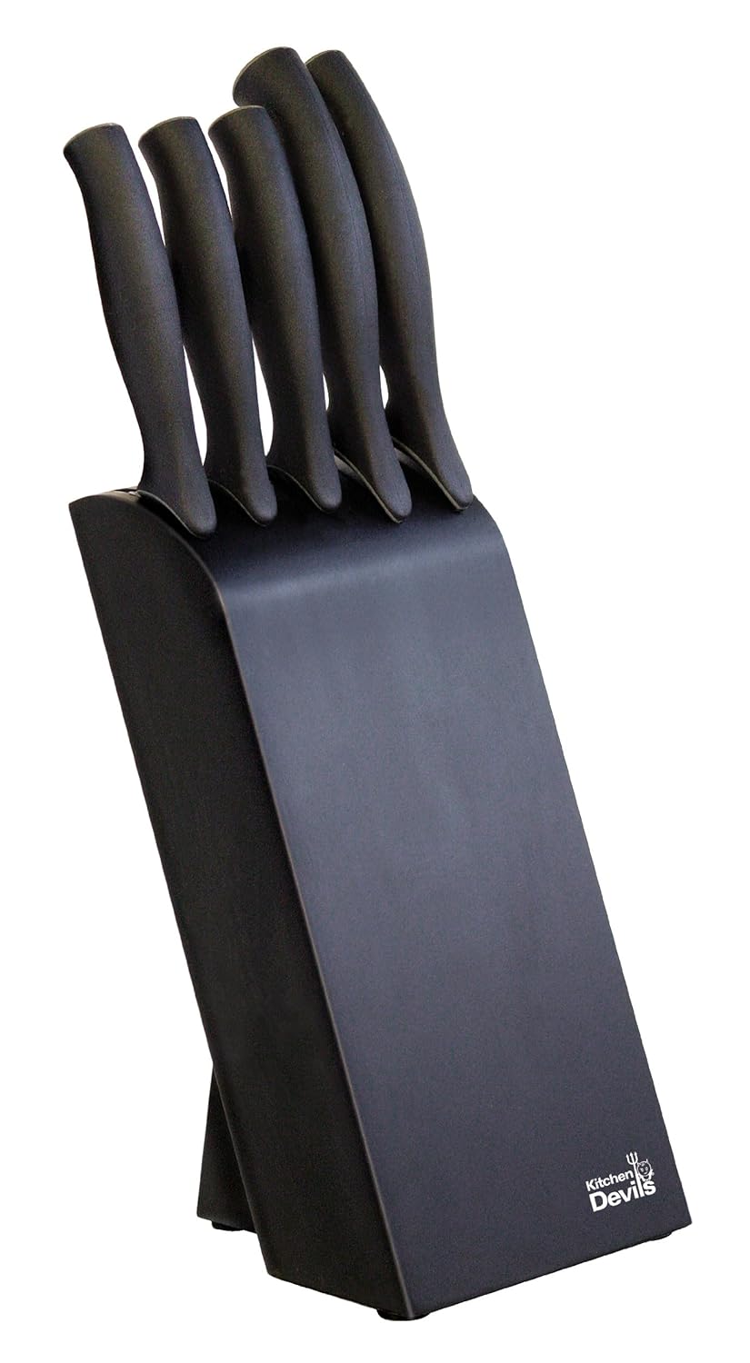 Kitchen Devils Control Knife Block Stainless Steel Black 16 X