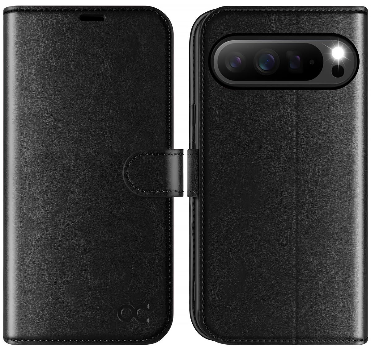 OCASE Kompatibel für Google Pixel 10 Pro XL Hülle PU Leder [Standfunktion] [Kartenfach] [RFID-Sperrung Schützt] Handyhülle Lederhülle Klapphülle Kartenfach Flip Cover Schwarz